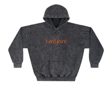 Load image into Gallery viewer, Kandykorn Unisex Mineral Wash Black &amp; Blue ¡Bam Bam! the Cat Hoodie

