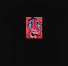 Load image into Gallery viewer, Kandykorn X Slimyburger - Jet Black &amp; Ghost White Ninja Turtle on Frontside, 100% Cotton T - Shirt Sizes (S-XL) Teen Mutant Ninja Turtles 90s
