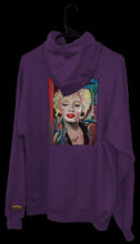 Load image into Gallery viewer, Kandykorn X Slimyburger - Hot Pink or Purple Haze Hoodie W/ Marilyn Monroe on backside, Ribbed Cuffs &amp; Waist Band Sizes (S-XL) 1950s Fashion
